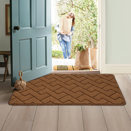 Walensee 36"x59" Indoor Machine Washable Doormat, Front Door Mat for Entrance, BROWN