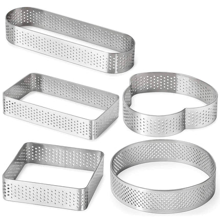 FANGSUN English Muffin Rings, Crumpet & Pastry Tart Rings, 5 Pack