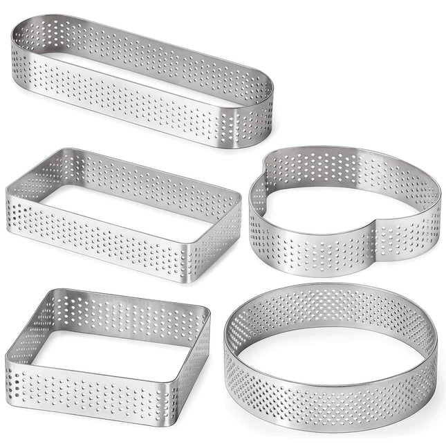 FANGSUN English Muffin Rings, Crumpet & Pastry Tart Rings, 5 Pack