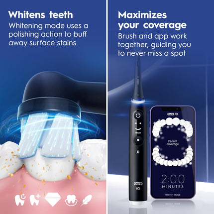 Oral-B iO6 Electric Toothbrush, for a Deep Clean and Whiter Teeth, Opal Grey, iO Series 6 with 1 Toothbrush, 1 Brush Head, and 1 Travel Case