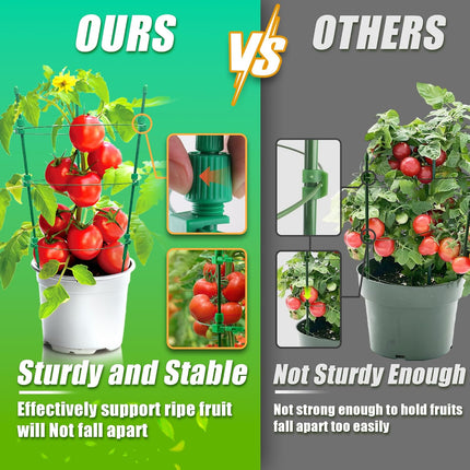 Sinimaka Upgrade Tomato Cage, 18 Inches 8 Pack Small Tomato Plant Support Cages