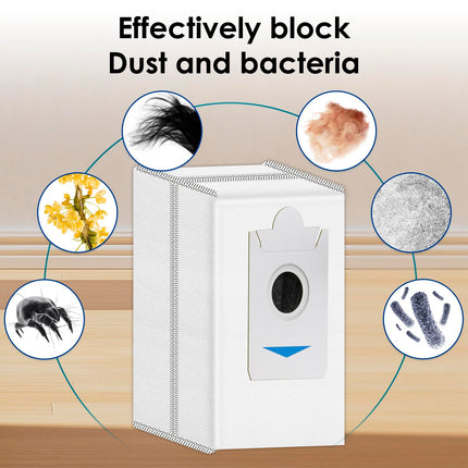 LemonRunRun 6 Pieces T30S Replacement Dust Bags for ECOVACS DEEBOT X5 Omni/ X5 Pro Omni/ X2/ DEX86 Vacuum Bag, Activated Carbon Disposal Bags (NOT FOR T30S COMBO)