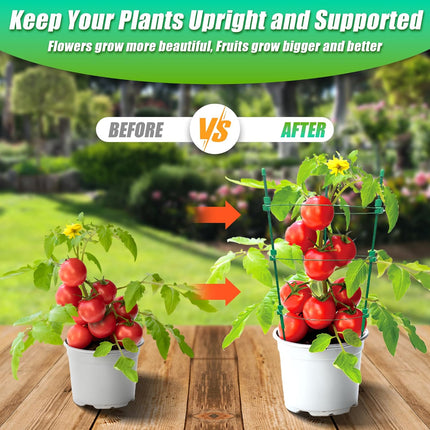 Sinimaka Upgrade Tomato Cage, 18 Inches 8 Pack Small Tomato Plant Support Cages