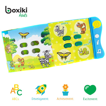 Boxiki Kids Animal Sound Book for Toddlers – Interactive Learning Activity Book with Music, Animal Names & Sounds. Educational Toy for Baby & Early Development.