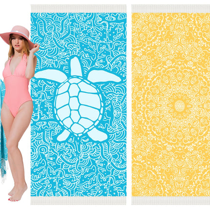 Vikumond 2-Pack Lightweight 79x36 Inch Turkish Beach Towel