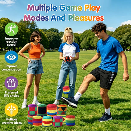 Jogcoys 12PCS Knitted Footbag Juggling Balls for Beginners, Combining Coordination and Fun, Ready-to-Use for Indoor & Outdoor Party Game