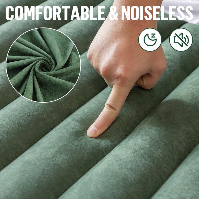 Night Cat Ultralight Inflatable Sleeping Mat Pad with Built-in Pillow & Foot Pump, GREEN