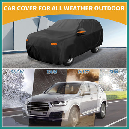 ATOCOVER Car Cover Waterproof All Weather Sun Rain Protection Full Exterior Cover for Ford Expedition Black with Left Side Zippers Vehicle Supplies