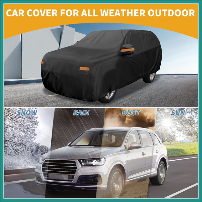 ATOCOVER Car Cover Waterproof All Weather Sun Rain Protection Full Exterior Cover for Ford Expedition Black with Left Side Zippers Vehicle Supplies