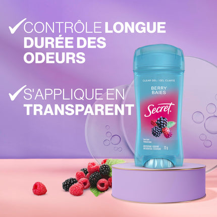 Secret Clear Gel Antiperspirant and Deodorant, Berry Scent, 73 grams