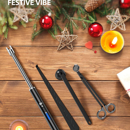RONXS Electric Candle Lighter, Type C Rechargeable Long Reach Black