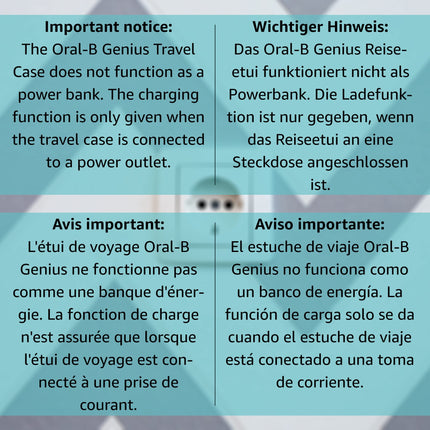 Oral-B Genius Series Travel Toothbrush Kit with Charging Function for 1 Handpiece and 2 Toothbrush Heads | Set Includes Travel Case and US-Charging Cable (Rose Gold)