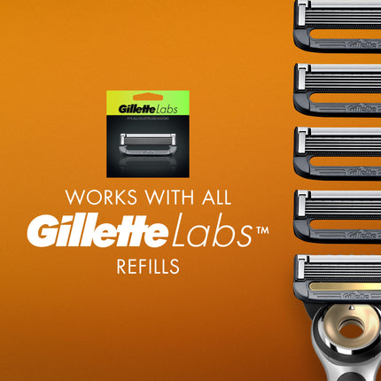Gillette Heated Razor for Men, Starter Shave Kit by GilletteLabs, 1 Handle, 2 Razor Blade Refills, 1 Charging Dock