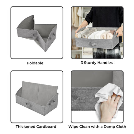 GRANNY SAYS 3-PACK Trapezoid Shelf Storage Boxes, Dark Grey