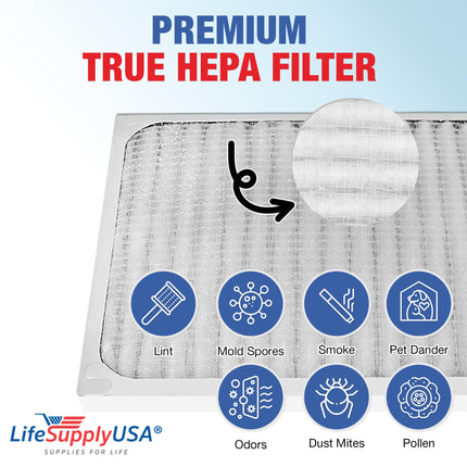 LIFESUPPLY USA ER498 1-PACK HEPA Filter Replacement 30925 Compatible with Hunter HEPAtech Air Purifiers