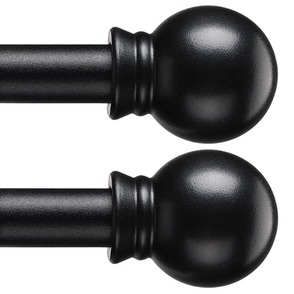 TALITARE 48 to 84 Inch, 5/8 Inch Extra Long Curtain Rod Window with Brackets( size:28-95 Inch) BLACK