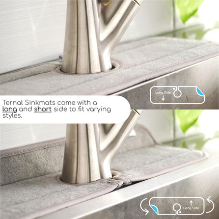 Ternal 2-pack Kitchen Faucet, Absorbent Microfiber Fabric, Machine Washable Splash Guard & Drip Catcher for Around Faucet Handle Sinkmat Mini, 1 Pack, Black