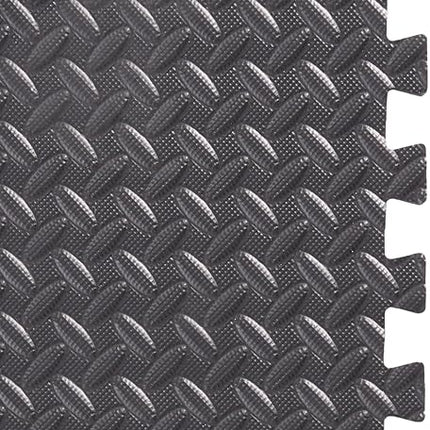 Amazon Basics Foam Interlocking Exercise Gym Floor Mat Tiles - 6-Pack, 24 x 24 x .5 Inch Tiles (24 sqft)