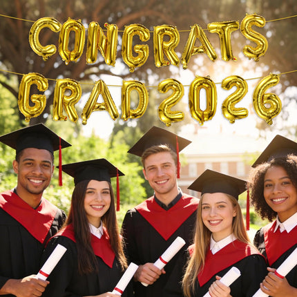 Tangparty Congrats Grad 2026 Letter Balloons/ Grad 2026 for Decor, Parties, Graduation, Senior 2026 Party Supplies, College High School Grad, ETC ETC