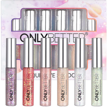 ONLYBETTER Liquid Long Lasting, Quick-Dry Shimmer Waterproof Eye Shadow Glitter Set