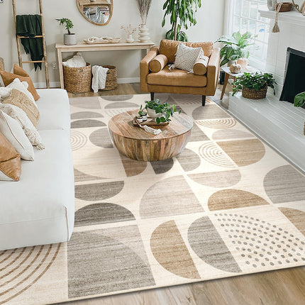 MUJOO 8x10' Area Rugs,Washable Rugs for Living Room Bedroom Dining Room,Large Boho Throw Floor Carpet Non Slip Soft Modern Abstract Bohemian Neutral Beige