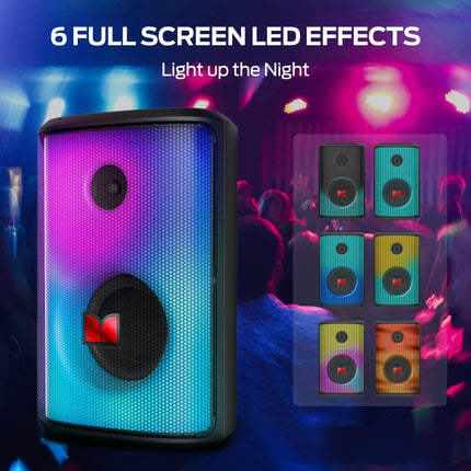 Monster Sparkle Bluetooth Speaker Loud, 120W Peak Portable Speaker with Powerful Sound and Heavy Bass, Full-Screen Colorful Lights, 30H Playtime, AUX, USB Playback, Waterproof,Suitable for Parties.