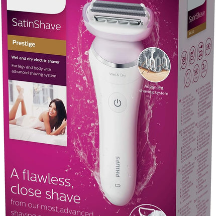 (New Open)Philips SatinShave Prestige Women's Electric Shaver 5 Accessories, BRL170/00