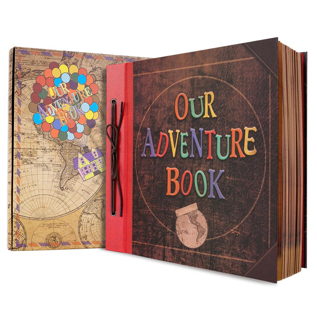 Large Our Adventure Book 60 Pages 12x12" Scrapbook Retro Embossed Hardcover Travel Photo Album