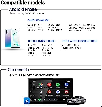 Ottocast Wireless Android Auto Adapter A2 Air, Wireless Car Adapter for OEM Wired Android Auto Cars, Plug & Play, Excellent Compatibility, Seamless Connection, 15S Auto Connection, Online Update