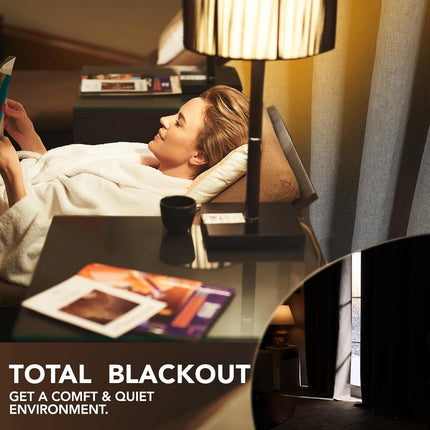 Deconovo Faux Linen Blackout Curtains, Grommet Room Darkening Curtains, 52x96 Inch, Dark Grey, Set of 2