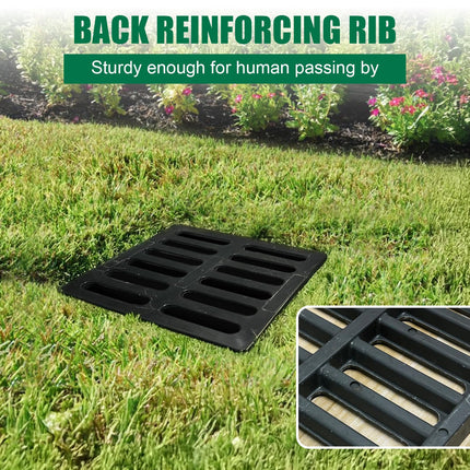 Natotela Fiberglass Cacth Basin Grate-24x16in Square Outdoor Drain Grate for Concrete Cacth Basin,Durable Flat Drainage Grate for Downspout Sewer Lawn Yard Lawn Patio Inlet(23.6x15.75in)