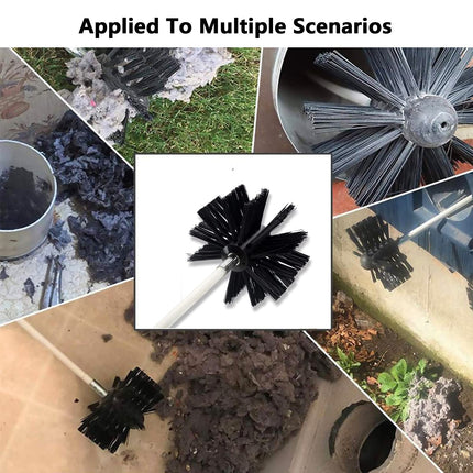 Yisowy Chimney Cleaning Brush Kit, Chimney Sweep Kit with Extension Flexible 23 Nylon Rods Dryer Vent Cleaner Kit, Fireplace Chimney Brushes, Chimney Sweeping Tool with 2 Synthetic Brush Heads