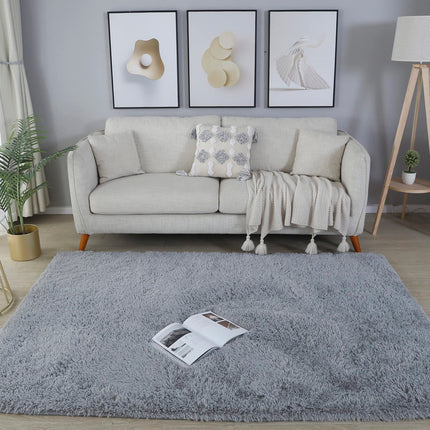 GERBIT Area Rugs 5x7 for Bedrooms, Grey Fluffy Rugs for Living Room Decor, Ultra Soft Anti Slip Shag Fuzzy Rug, Non-Slip Area Rugs for Nursery Girls Boys Room