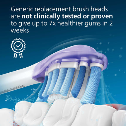 Philips Sonicare G3 Two-in-One - Genuine Replacement Electric Toothbrush Heads, White, 2 Pack, HX9052/65
