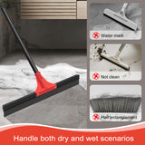 DALIPER Floor Squeegee with 18” Silicone Rubber Scraper Head and 58” Long Adjustable Handle, Heavy Duty Shower Squeegees for Concrete Floor, on Multi-Surface Tile Glass Pool Garage Cleaning