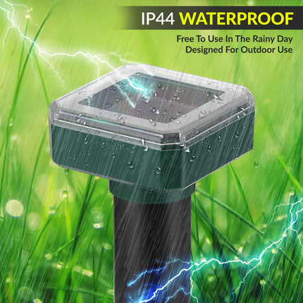 Mole Repellent Ultrasonic, 4 Pack Outdoor Rodent and Groundhog Repellent for Yard, Gopher, Vole, Groundhog, and Chipmunk Deterrent, Solar Snake Ultrasonic