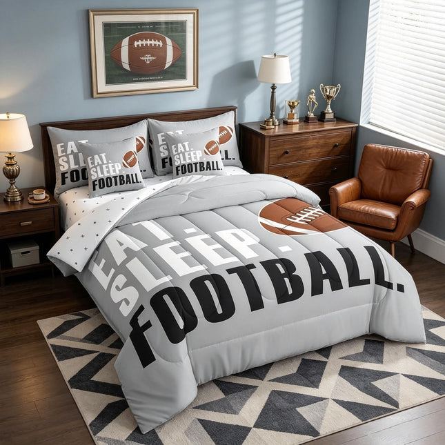 FEELYOU Football Comforter 7 Pieces Set, SIZE FULL