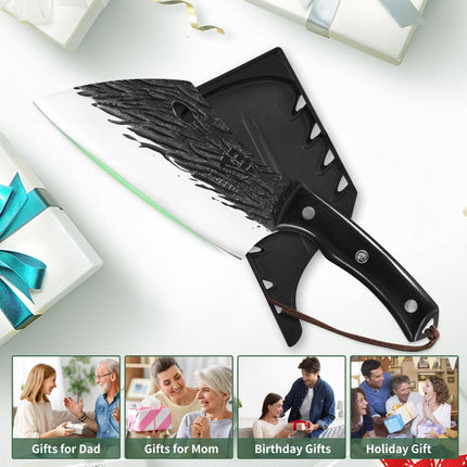 FULLHI High Carbon Steel Forged Cleaver Knife, X004CFUSZR