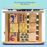 5 in 1Wooden Activity Cube, Montessori Magnetic Fishing Game Toy for Toddlers,Stacking Fine Motor Skills Toys for Kids Preschool Learning Toys T125