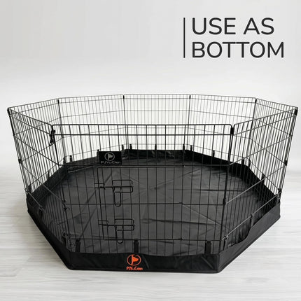 PJYuCien Puppy Playpen with Bottom Pad and Door, 8 Panels 30" H, Black
