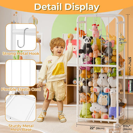 GRANNY SAYS Stuffed Animal Storage Tube, Stuffy Toys Shelf Zoo with Elastic Band, Large Stuff Animal Jail Organizer, Kids Toy Storage Organizer for Nursery Kids Room Playroom