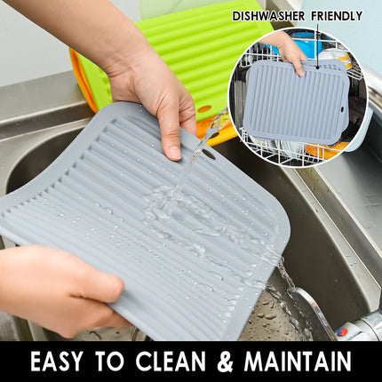 Smithcraft Silicone Trivets for Hot Dishes, Pots and Pans, Hot Pads for Kitchen, Heat Resistant Mat Quartz Countertops, Silicone Mats for Kitchen Counter, Table Pot Holders Trivet mat Set 2 Dark Grey