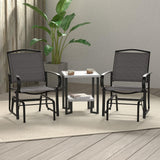 Amazon Basics Outdoor Patio Textilene Glider Chair - Set of 2, Black, 30.3"D x 24.21"W x 36.2"H
