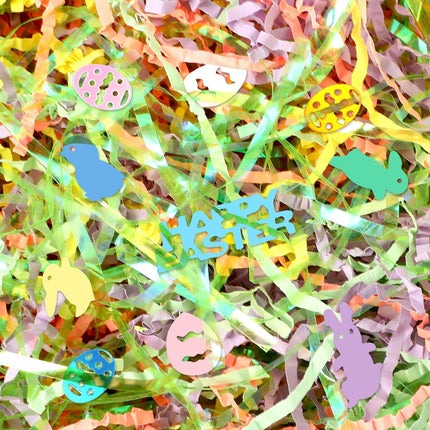 JANSUN 1lbs Easter Grass Paper Cutout Basket Filler Shredded Paper Grass Stuffers for Gift Wrapping Easter Basket Stuffers Decorations