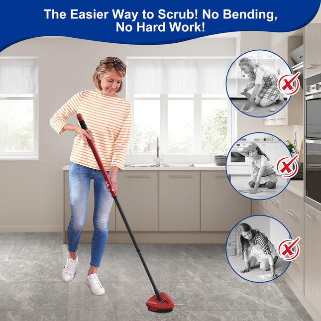 Spin Mop Scrub Brush Head Compatible with Vileda O Cedar RinseClean 1 Tank System, Scrubber Mop Head Replacement Shower Floor Scrubber Hard Bristle Cleaning Brush Cleaning Accessories