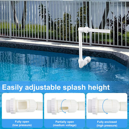 Pool Fountain, Pool Sprinkler Fountain for Both Ground and Inground Pools Adjustable Waterfall Fountain Spray High-Pressure for Swimming Pool SPA Accessories