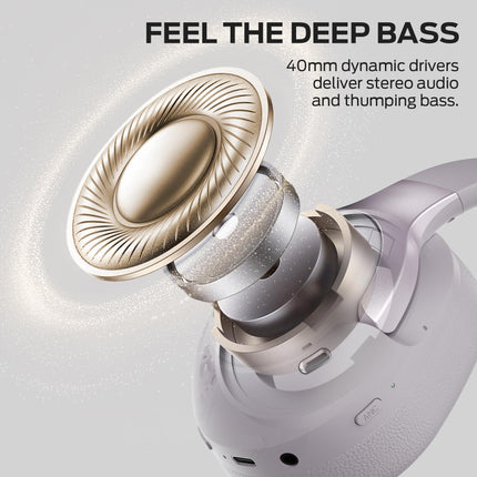 Monster Persona 5th ANC-Wireless Bluetooth Over-Ear Headphones with Microphone, 70H Playtime, Bluetooth 6.0, Comfortable and Foldable Design(Purple)