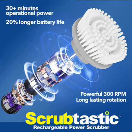 Scrubtastic Max Handheld Electric Spin Scrubber for Bathroom and More, Electric Scrubber, Shower Scrubber, Power Scrubber for Bathroom Cleaner Brush, Electric Cleaning Brush, Bathroom Scrubber