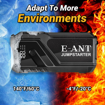 Car Battery Jump Starter 4000A Peak, 12V Jump Starter Battery Pack for Up to 8L Gas/5L Diesel, Battery Booster Jump Box, Power Bank USB QC3.0 Outputs Portable Charger (4000A-Gray)