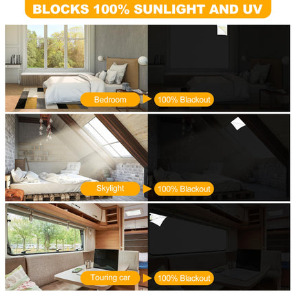 Inchoco 2PCS Portable 100% Blackout 157"x57" Blinds Shade Curtains Screen Darkening Fabric